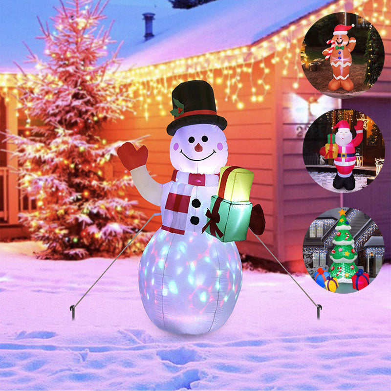 Christmas LED Lights Glowing Santa Tree Snowman Inflatable Doll Outdoor