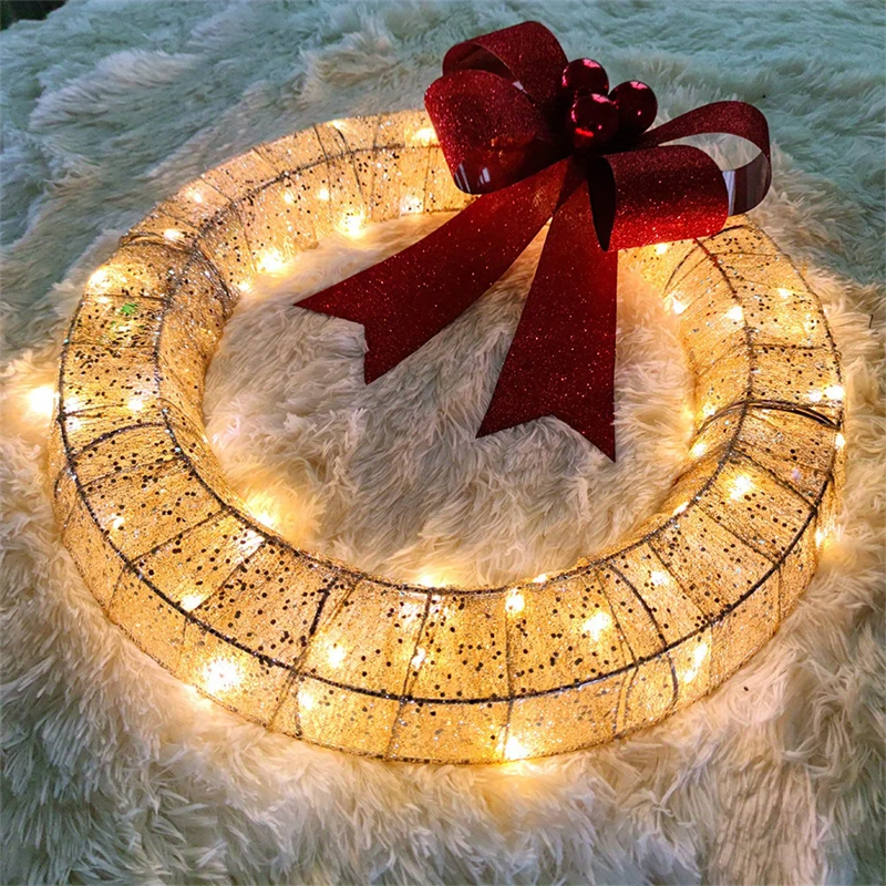 Christmas Garland 50CM Luminous LED Warm Light Metal Luminous