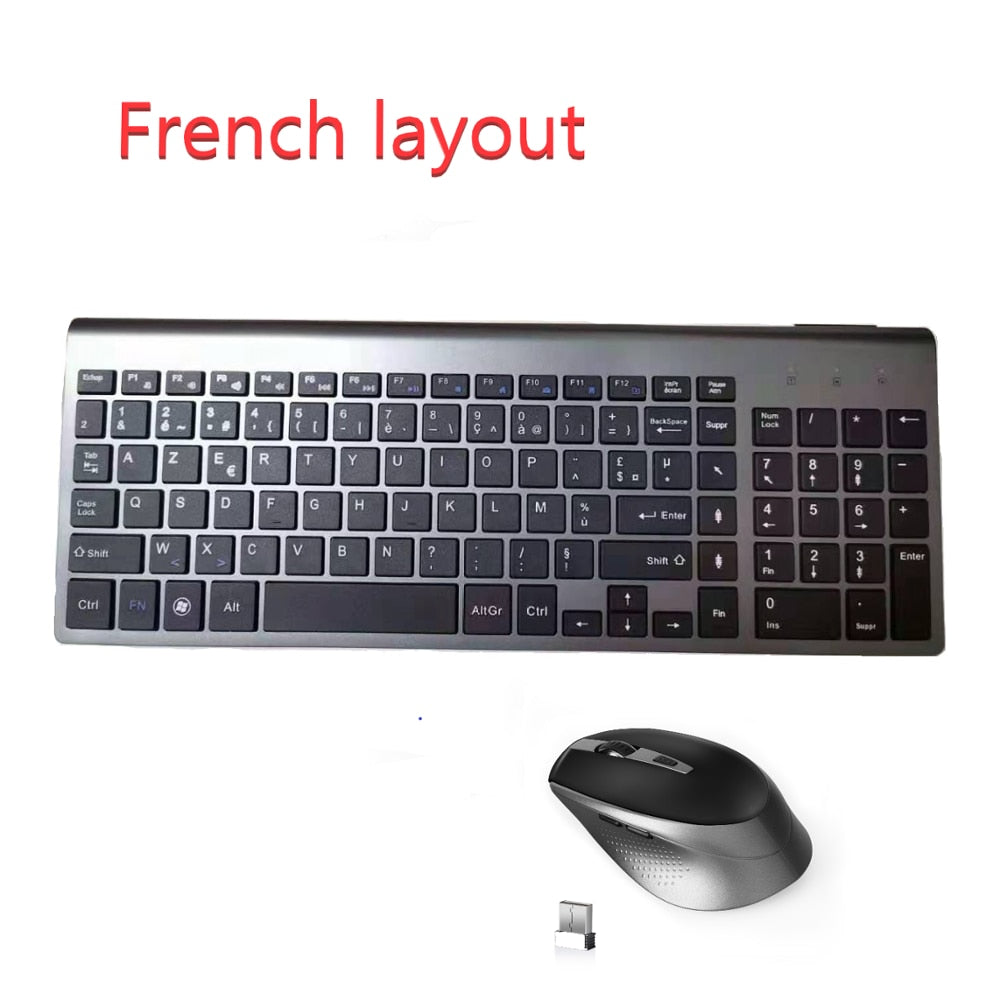 French keyboard wireless mouse azerty suitable for game PC player IMAC TV French keyboard mouse wireless game keyboard