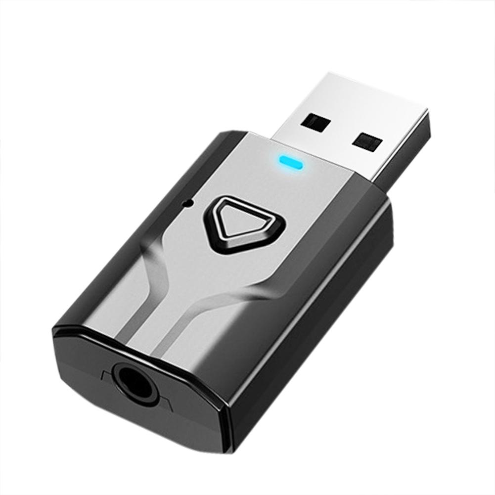 T7-5 USB Bluetooth Audio Receiver Lightweight Blutooth 5.0 Aux Transmitter for TV ComputerLaptop Headhest Headphones