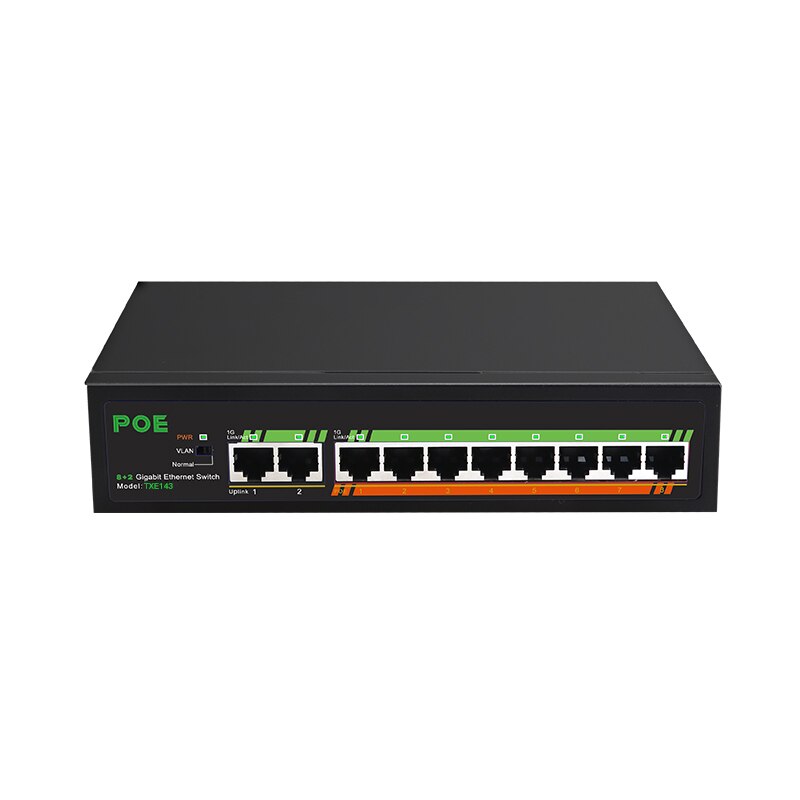 IENRON POE Switch 1000 Mbps 8 Ports Network Standard POE Ethernet Switch 52V Built-in Power For CCTV IP Camera/Wifi Router