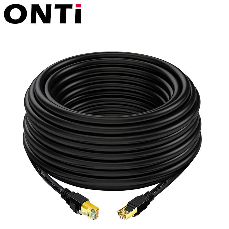 ONTi CAT8 Ethernet Cable 40Gbps 2000MHz S/FTP Cat 8 RJ45 Network Lan Patch Cord for Router Pc Ps4 Tv Laptop RJ45 Cable