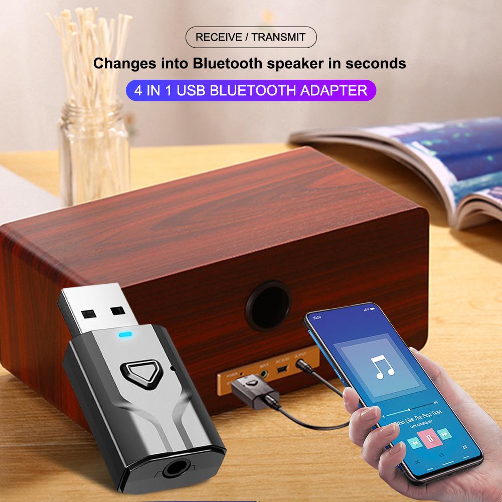 T7-5 USB Bluetooth Audio Receiver Lightweight Blutooth 5.0 Aux Transmitter for TV ComputerLaptop Headhest Headphones