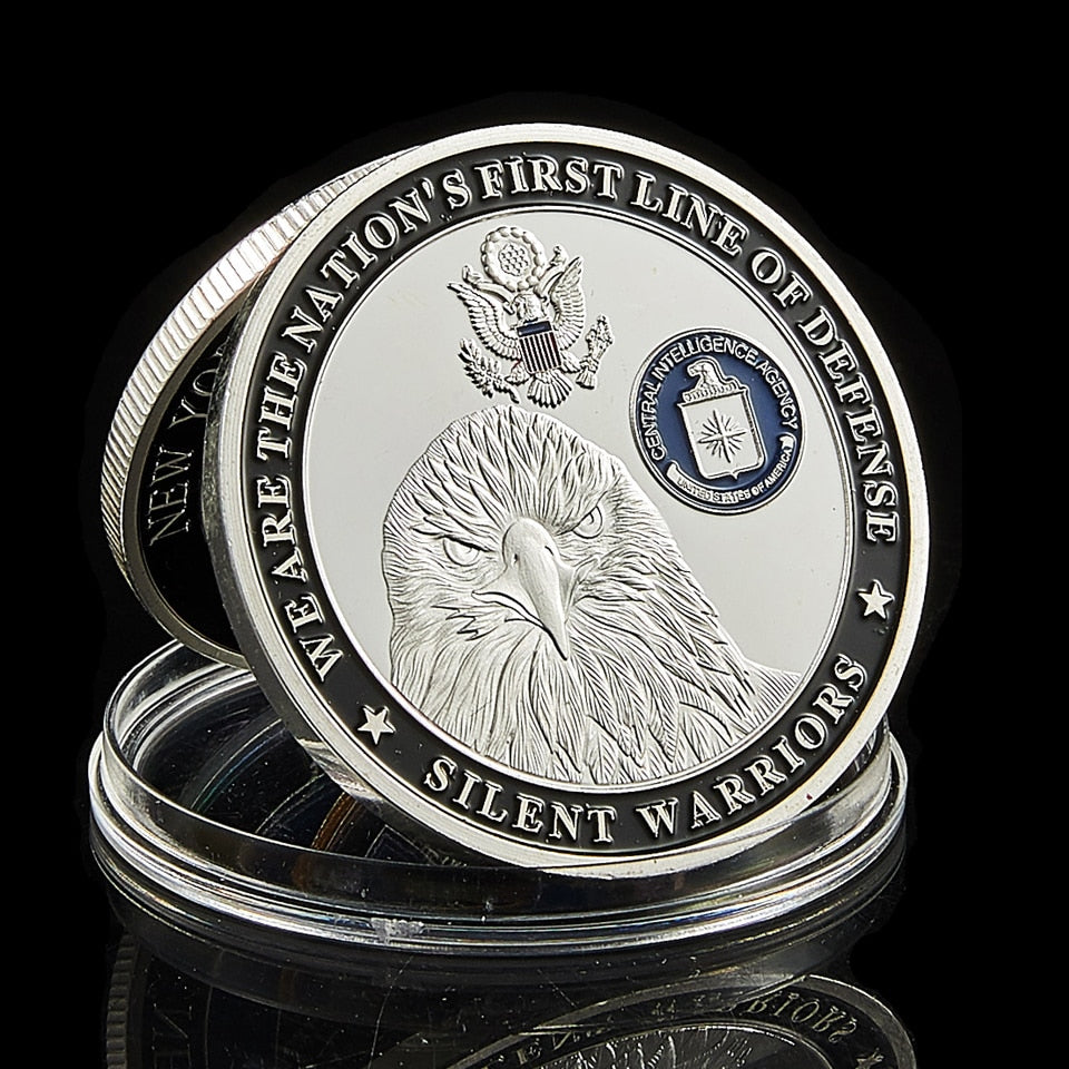 USA CIA We Are The Nation's First Line of Defense Silent Warriors Silver Plated Coin