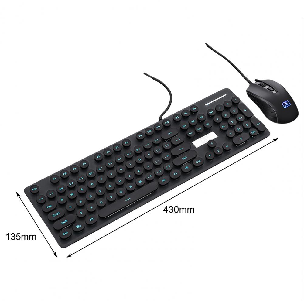 1 Set Wired Keyboard Mouse Combos Mechanical Feel Backlight USB Gaming Wired Keyboard Mouse Set Kit Computer Accessories