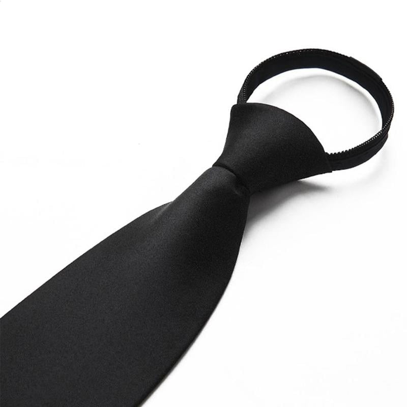 Black Clip On Tie Security Ties For Men Women Doorman Steward Matte Black Necktie Black Funeral Tie Clothing Accessories