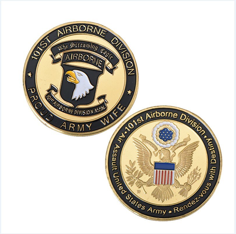 9PCS WR US Gold Plated Coins Collectibles America Military  Challenge Coin Army Commemorative Coin Collection Small Gift for Men