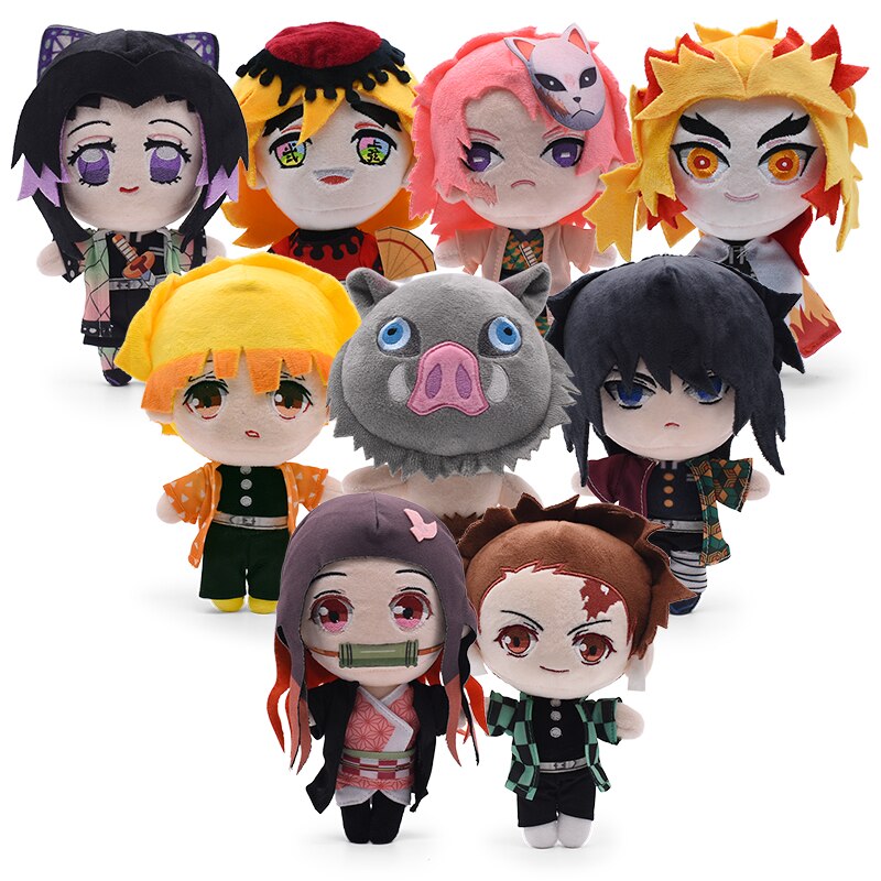 Demon Slayer Plush Toy 20cm Kimetsu No Yaiba Kamado Tanjirou Tomioka Giyuu Agatsuma Zenitsu Douma Sabito Stuffed Dolls Gift