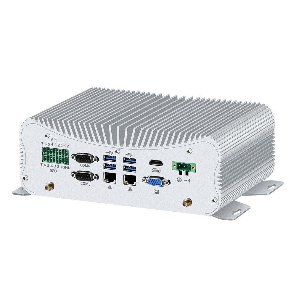 Fanless Mini PC i7 8565U i5 8365U DDR4 RAM RS232 RS422 RS485 Dual Ethernet GPIO HDMI VGA WiFi 4G LTE Support Windows LINUX