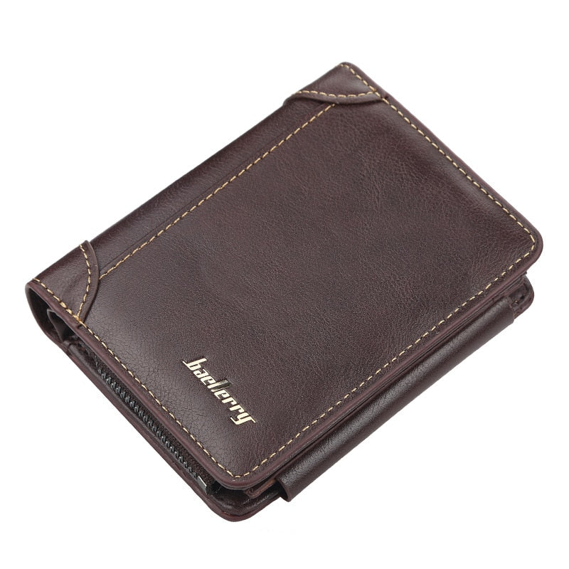 2022 New Leather Men Wallets High Quality Zipper Short Desigh Card Holder Male Purse Vintage Coin Holder Men Wallets