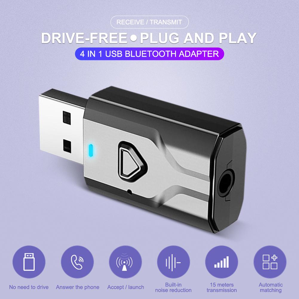 T7-5 USB Bluetooth Audio Receiver Lightweight Blutooth 5.0 Aux Transmitter for TV ComputerLaptop Headhest Headphones