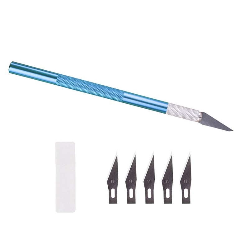 Non-Slip Metal Scalpel Knife Tools Kit Cutter Engraving Craft Knives +5/40/45pcs Blades Mobile Phone PCB DIY Repair Hand Tools