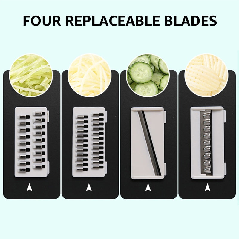 Multi-function Potato Carrot Cucumber Mandoline Slicer Cutter Grater Shredders with Strainer / Kitchen Fruit and Vegetable Tools