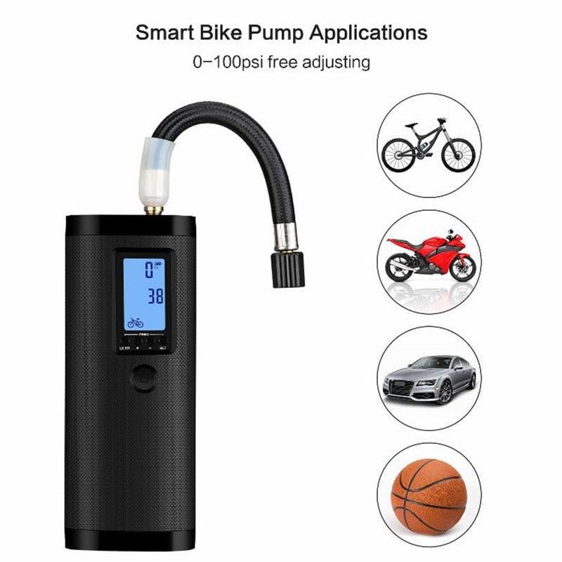Portable Air Bike Pump Mini Electric Inflator Rechargeable Air Pump Auto Car Inflatable Rechargeable Compressor