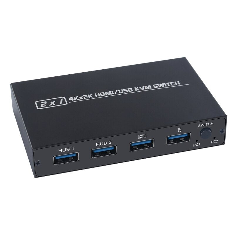 AM-KVM 201CL Share 1 Monitor/Keyboard& Mouse Set KVM Switch HDMI-compatible/USB KVM Switch Support 2Kx4K 2 Hosts