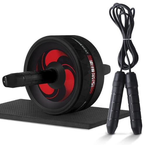 New 2 in 1 Ab Roller&amp;Jump Rope No Noise Abdominal Wheel Ab Roller with Mat For Arm Waist Leg Exercise Gym Fitness Equipment