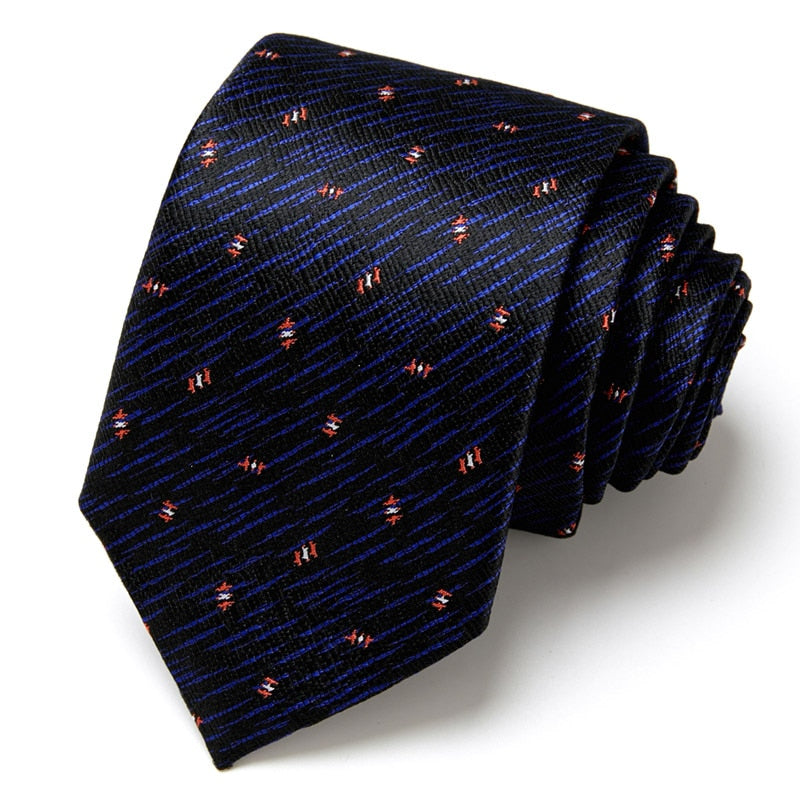 New Style Fashion Men&#39;s Tie 7.5cm Blue Necktie Green &amp; Orange Silk Gravatas For Men Paisley Floral Fit Wedding Workplace Slim