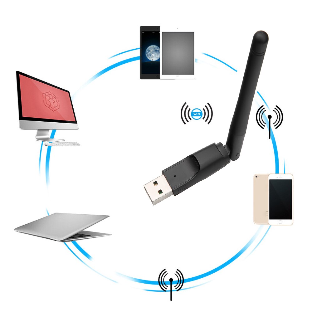 Kebidu 150M USB 2.0 WiFi بطاقة الشبكة اللاسلكية 802.11 b/g/n LAN محول هوائي لأجهزة الكمبيوتر المحمول Win 7 8 10 Mac IOS Android Linux