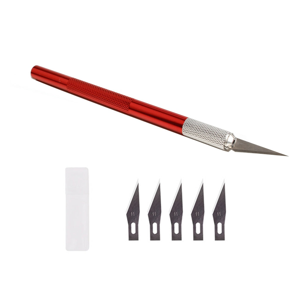 Non-Slip Metal Scalpel Knife Tools Kit Cutter Engraving Craft Knives +5/40/45pcs Blades Mobile Phone PCB DIY Repair Hand Tools