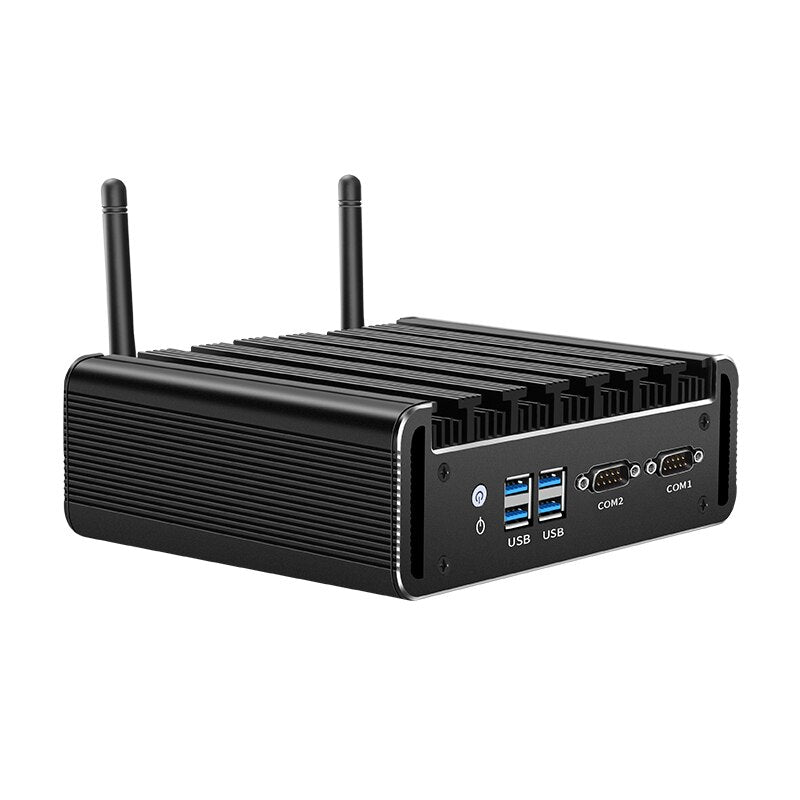 Fanless Mini PC Intel Core i7-5500U i5-5200U i3-5005U Dual Ethernet 2x RS232 HDMI VGA Video Output WiFi Support Windows Linux OS