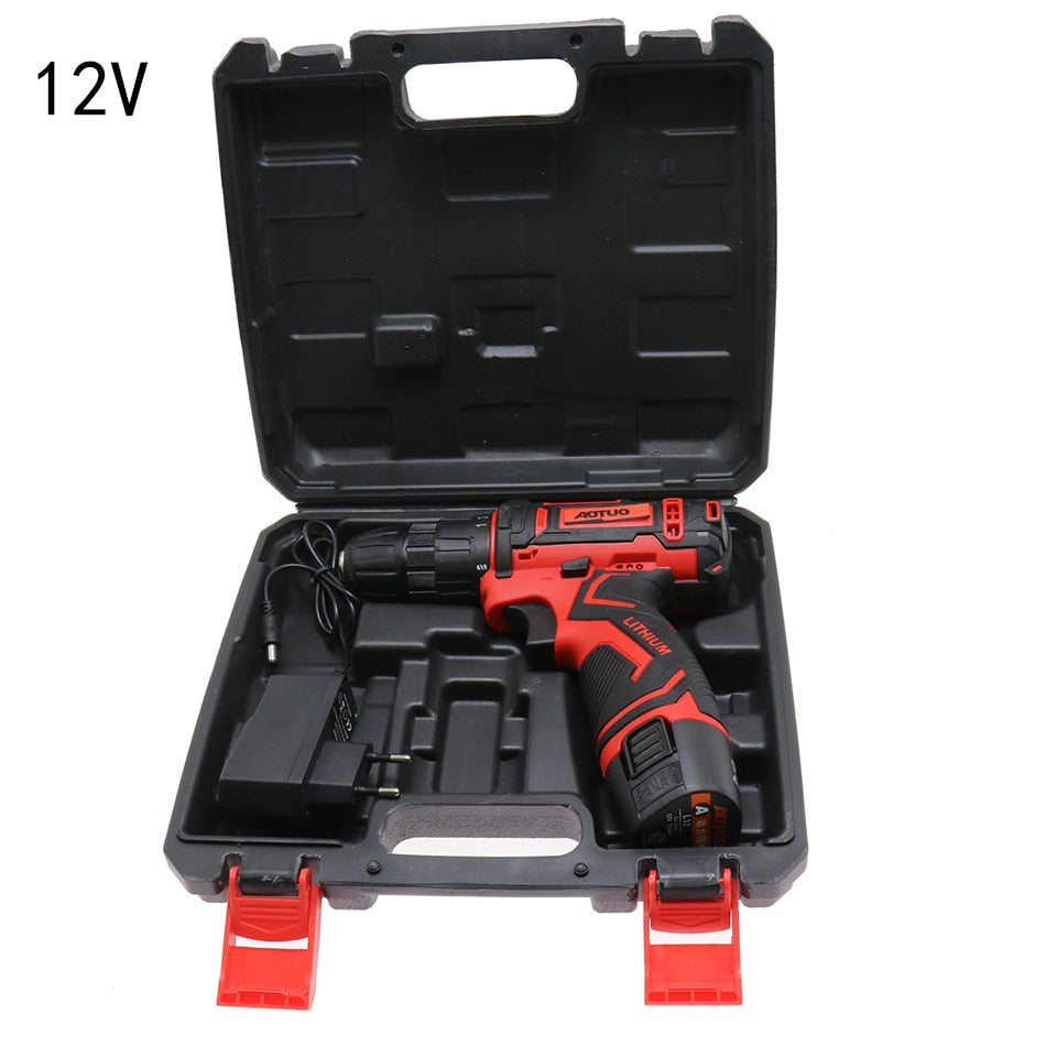 12 18 20V Electric Screwdriver Lithium Drill Mini Cordless Wireless Power Driver DC High Capacity Battery
