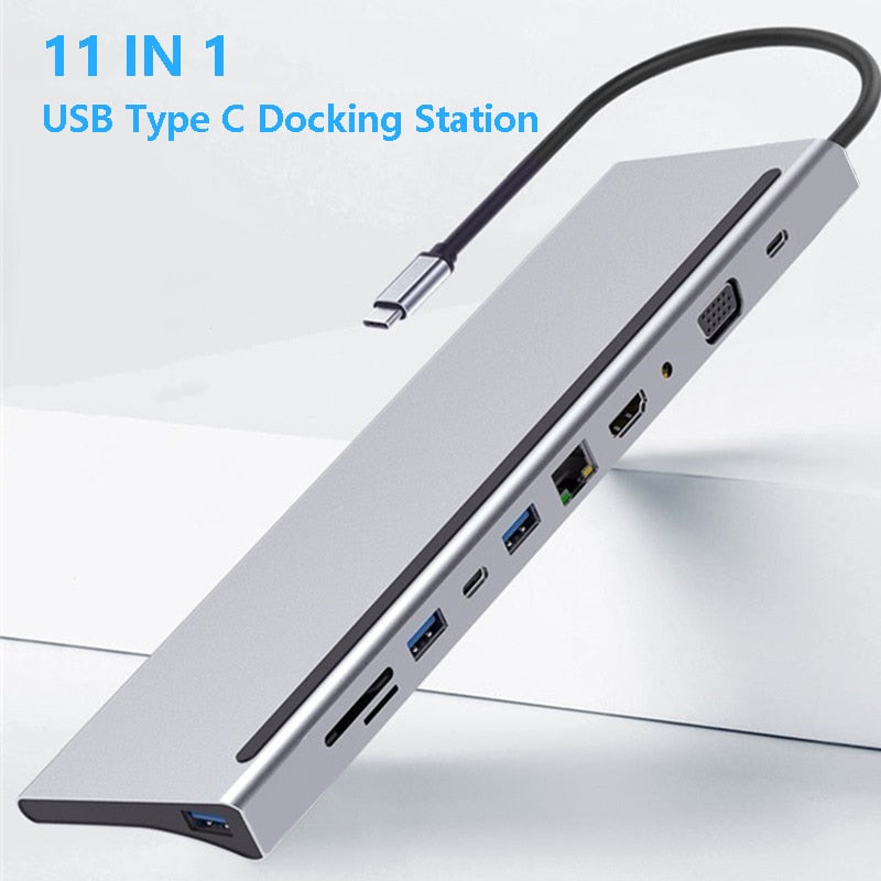 USB C Laptop Docking Station HDMI VGA USB PD LAN RJ45 SD Hub Adapter for Laptop Macbook HP DELL XPS Surface Lenovo ThinkPad Dock