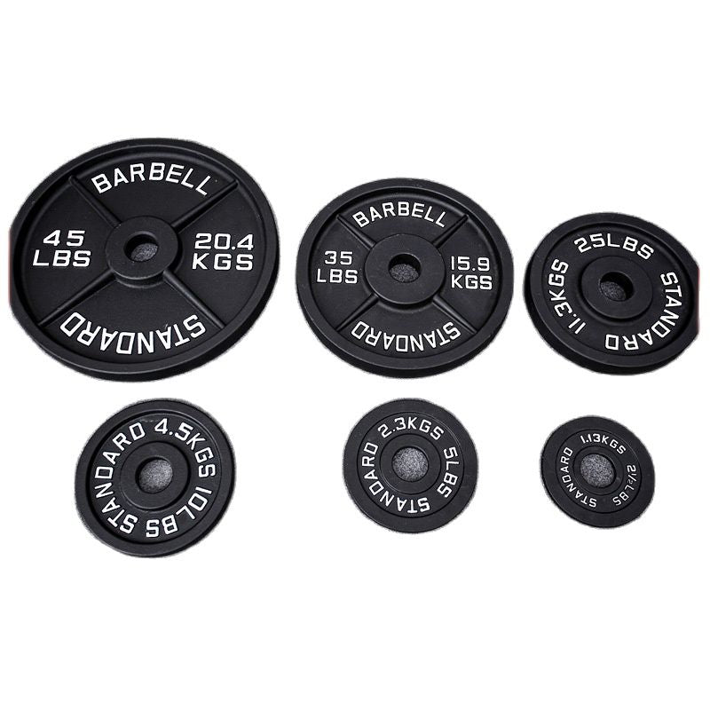 2.5LB iron weight plate Painted cast iron weightlifting hand grasping piece four-reinforced barbell piece