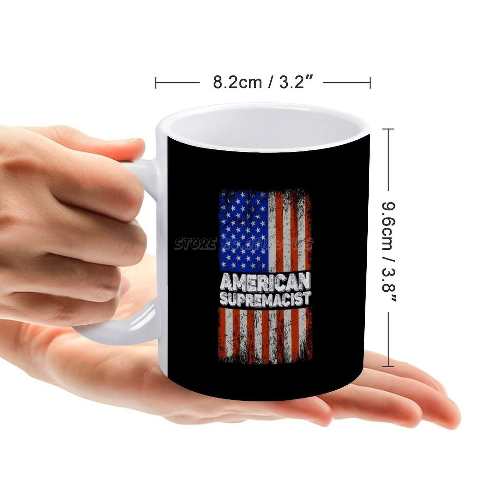 American Supremacist Pro USA Parody White Mug Custom Printed Funny Tea Cup Gift Personalised Coffee Mug Memorial Day American Fl