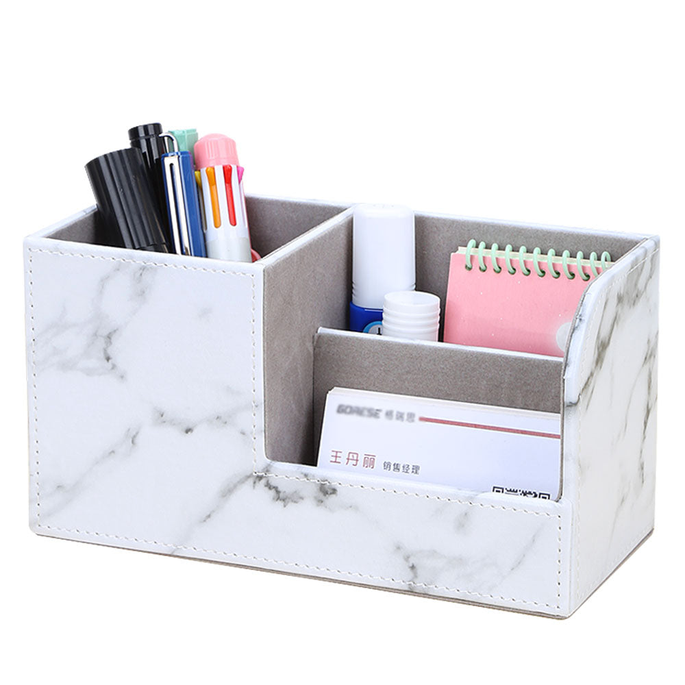 Multi-Functional Stationery Pencil Holder Office Accessories Desk Organizer Wooden Pen Stand Small Storage Box Card Organizer