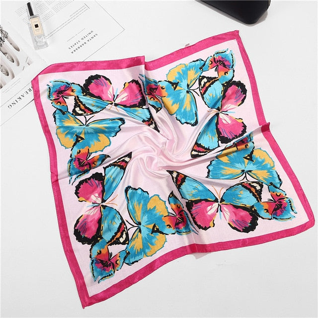 Scarf Satin Bandana Kerchief Silk Women's Luxury Brand Designer Summer Small Bag Wrap Retro Paisley Scarves Muslim Islamic