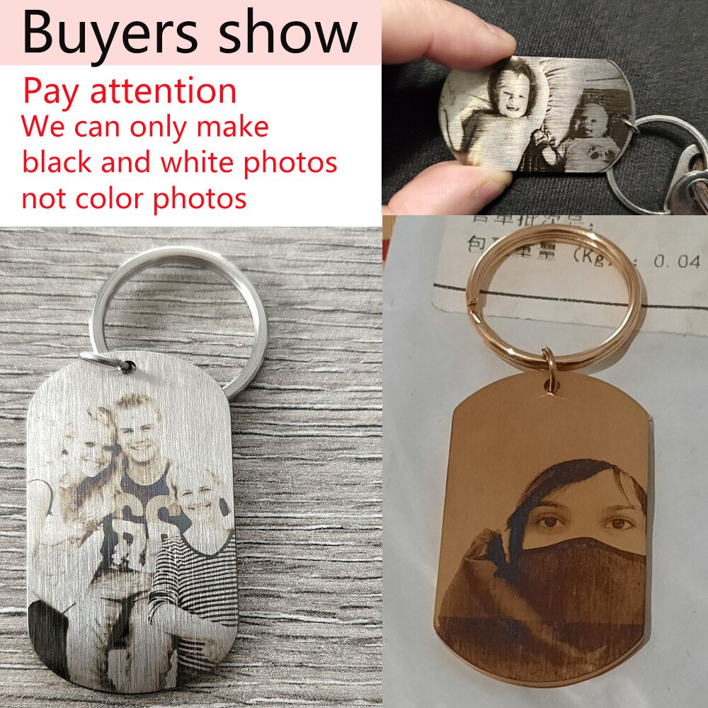 Father's Day Gift Personalized Photo Keychain I Love You Dad Picture Keyring Birthday Present for Father From Daughter Son