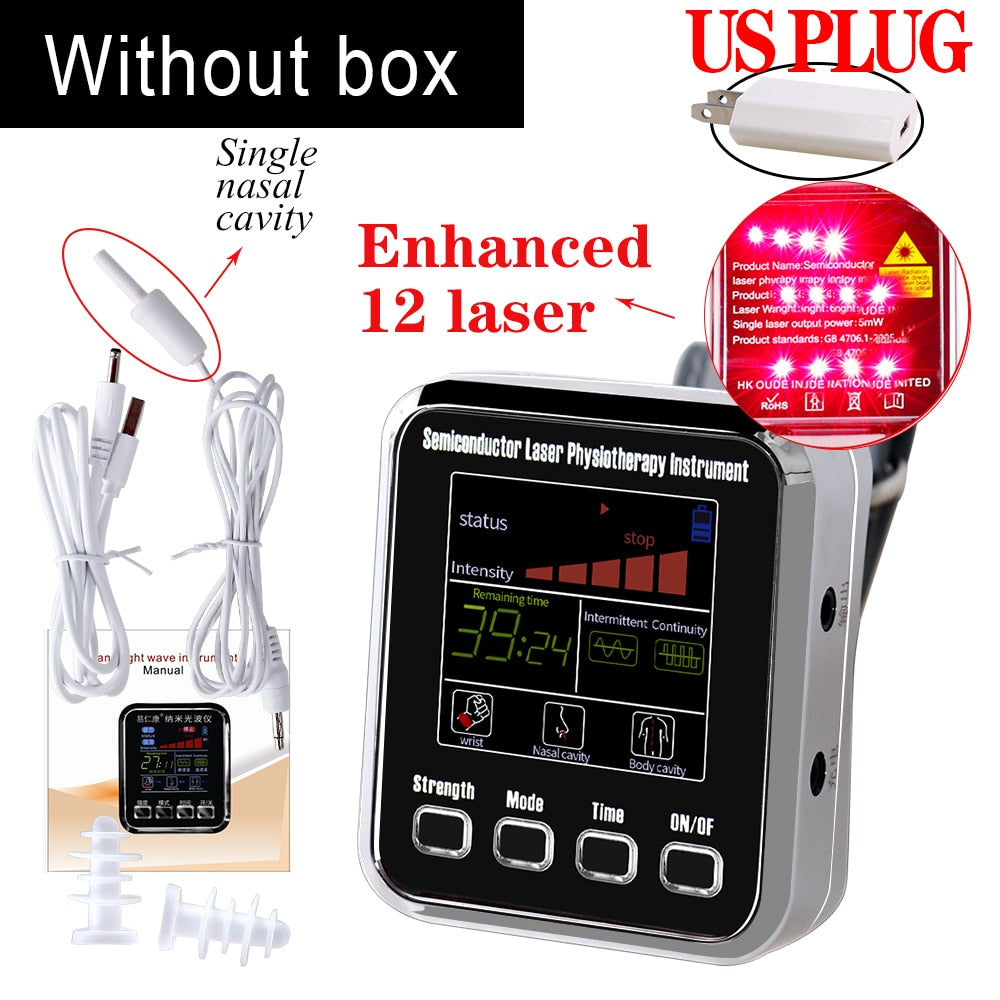 12/7 Holes 650nm Laser Therapy Watch LLLT Wrist Watch For Diabetes Cholesterol Hypertension Treatment Laser Sinusitis Therapy