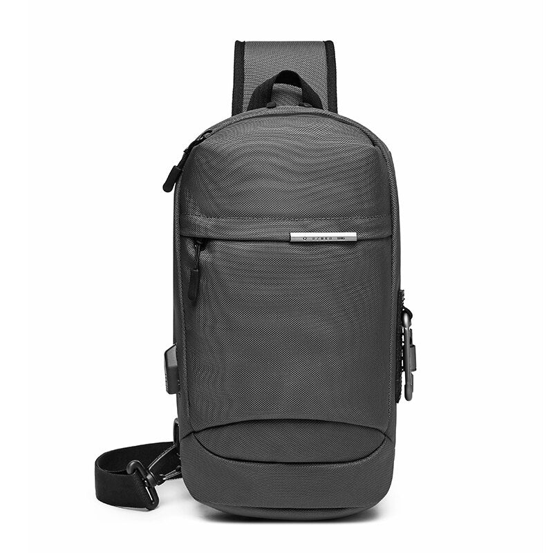 OZUKO Crossbody Bags for Men Fashion Messenger Sling Bag Male Waterproof Short Travel Chest Bag USB Single Shoulder Strap Pack