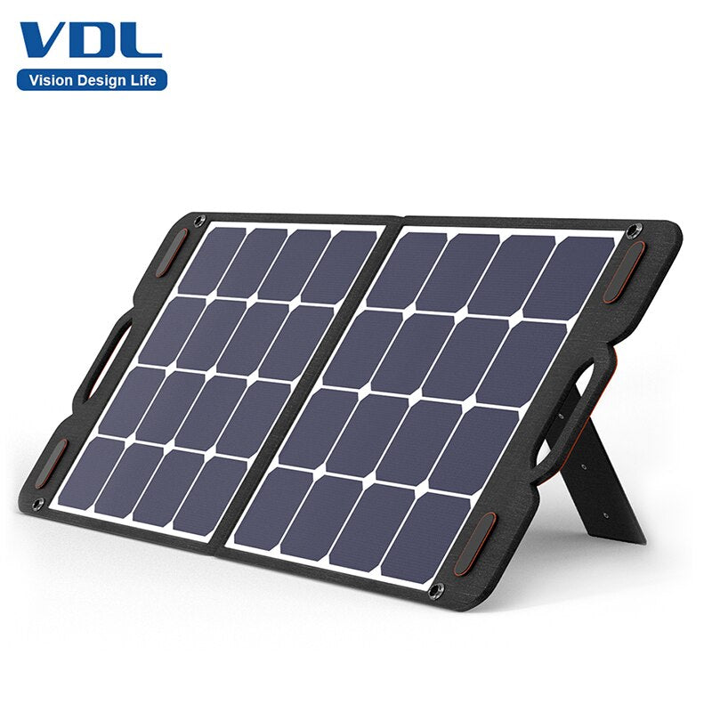 VDL Solar Panel Foldable 100W Monocrystalline Solar Panel 16-20V MC-4/XT60 Output, Outdoor for Camping Car solar panel