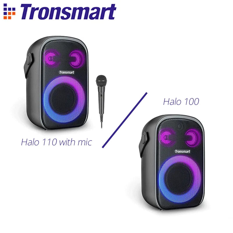 Tronsmart Halo 100 Speaker Halo 110 Bluetooth Speaker with 3-Way Sound System, Dual Audio Modes, App Control, for Karaoke, Party