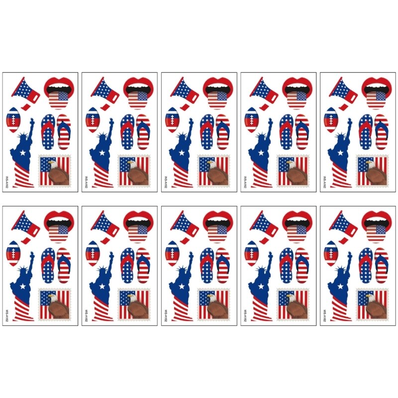 Independence Day Body Art-Stickers USA Flag, Memorial Day for Julycostume Fourth of July Decorations Tattoos