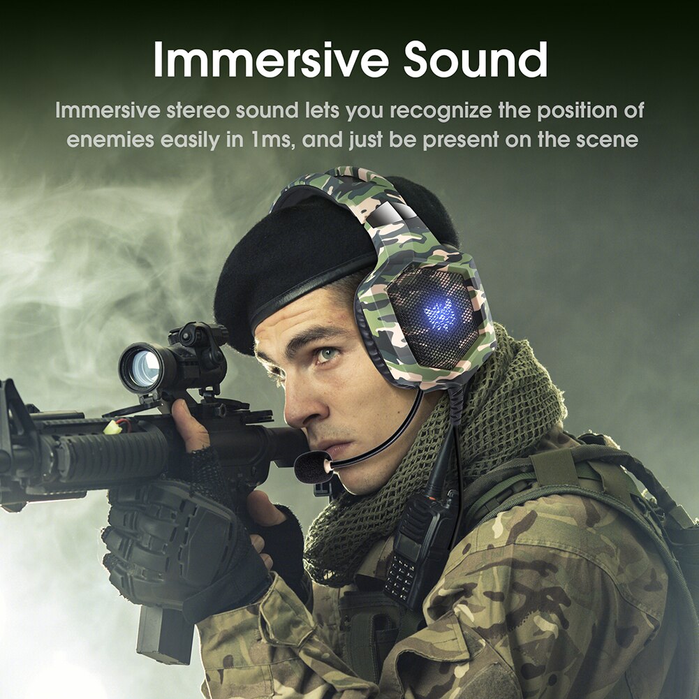 Camouflage Mouse Keyboard Headset Three Piece Set Keyboard Mouse Headset Combo with Microphone Computer Accessories for Gamer