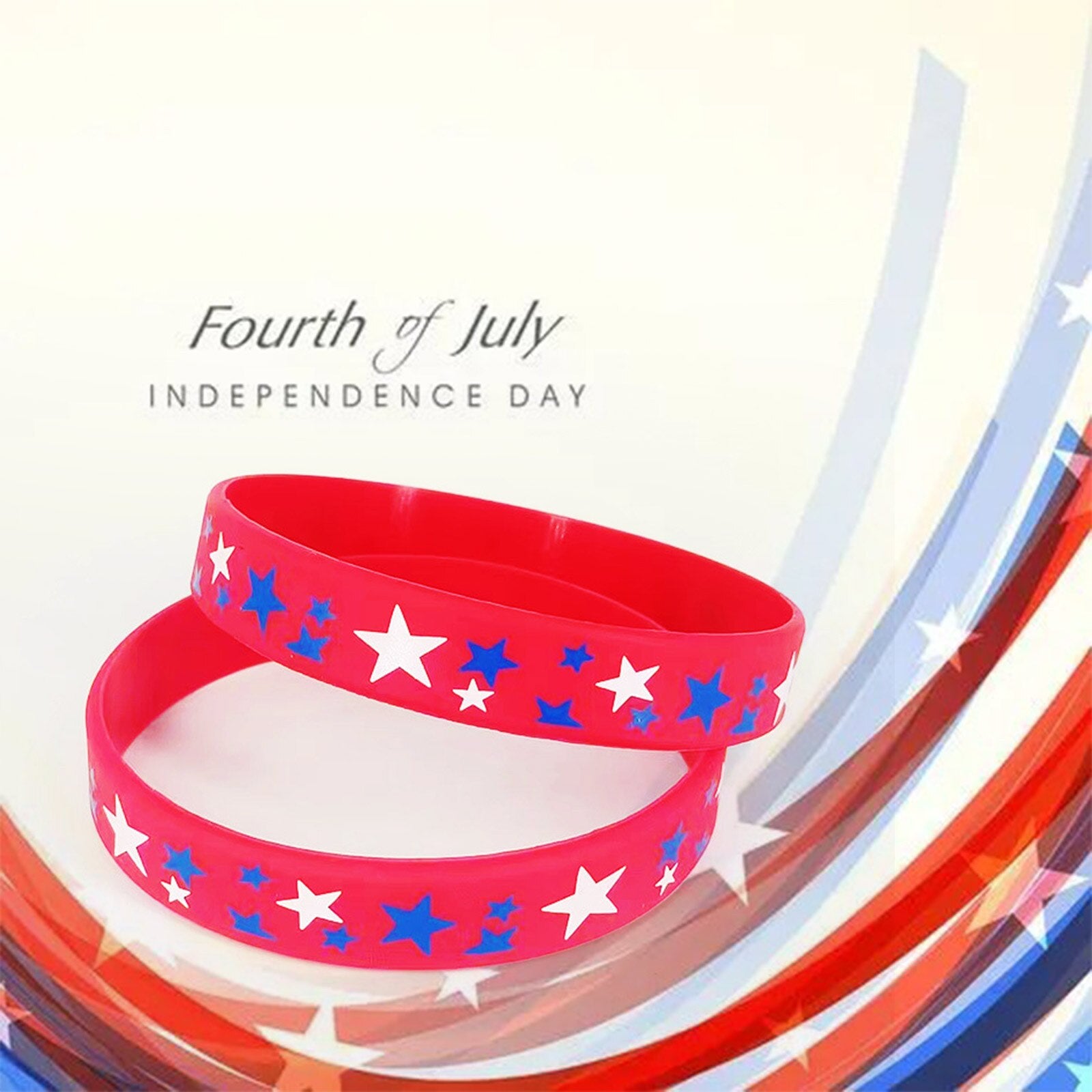 American Flag Silicone Bracelet USA Veterans Day Memorial Day Patriotic Party Wristband Party School Gifts Supplies