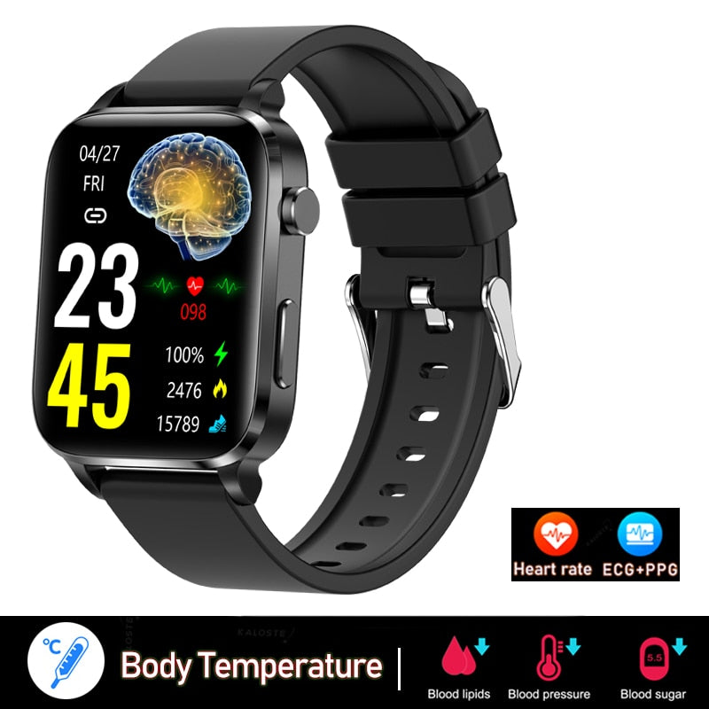 2023 New Smartwatch Blood Sugar Blood lipids Blood Pressure Body Temperature Health Monitoring Smart Watch for Men Women Clock