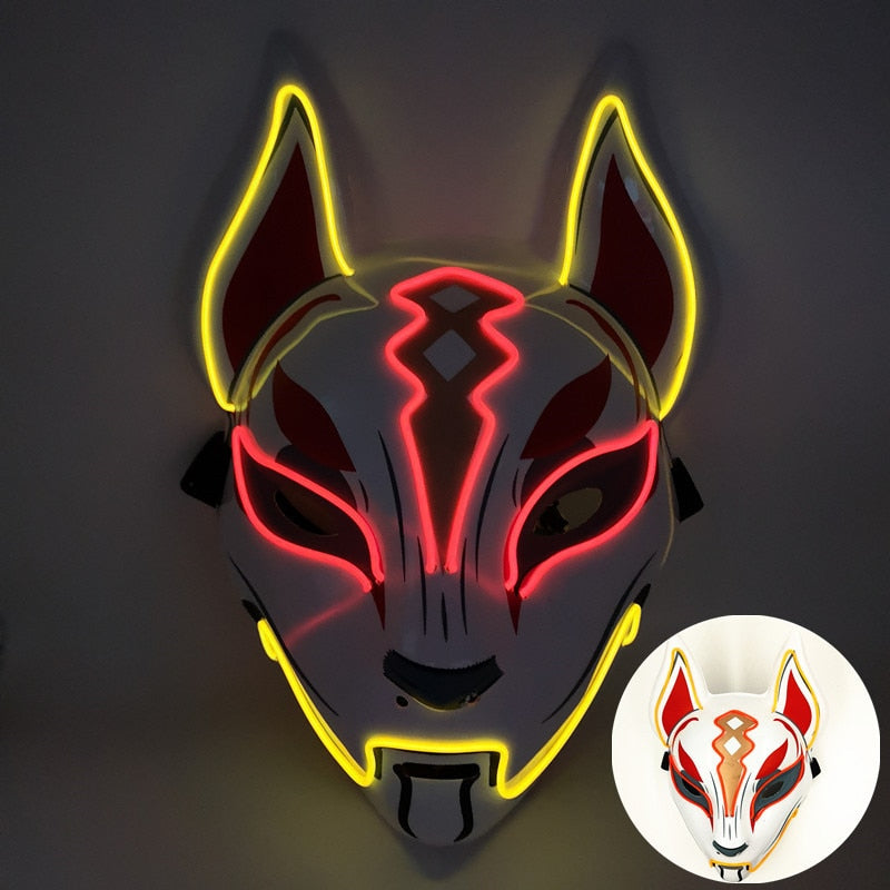 Halloween Carnival Party Costume Decoration Luminous LED Mask Halloween Mask LED Maske Light Up Party Masks For Glow Party