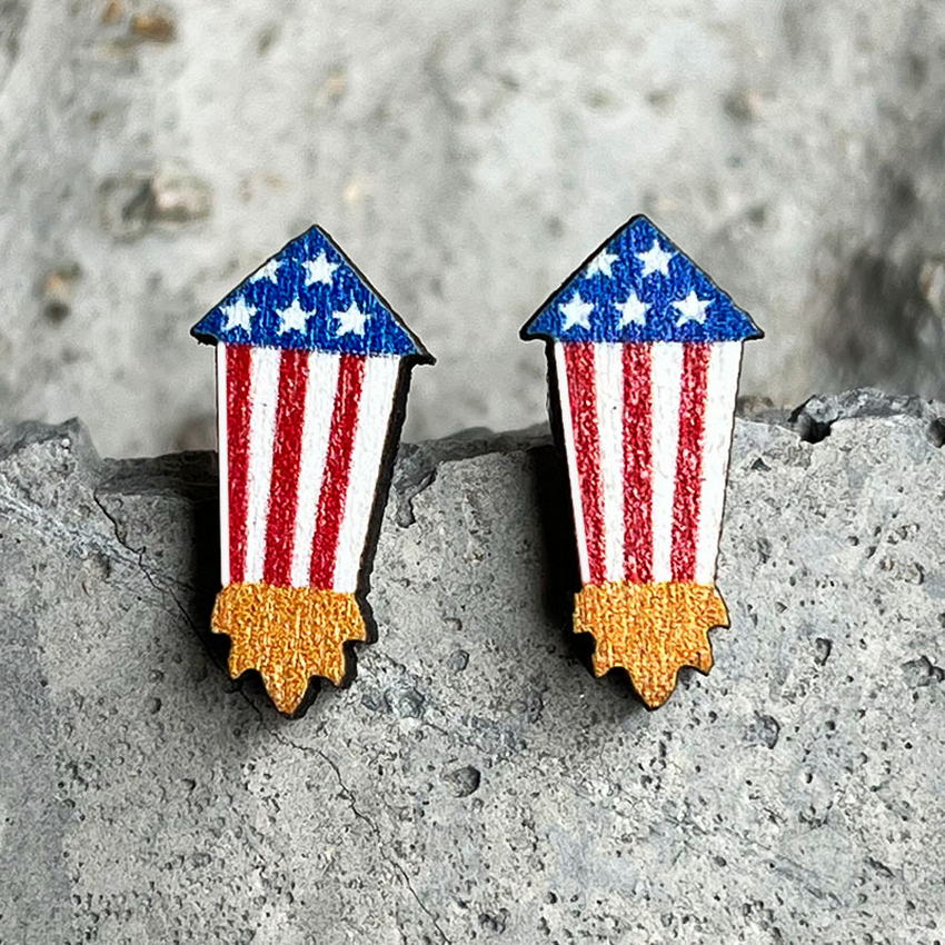 USA 4th of July Eagle Star Stud Earrings Independence Day Patriotic Jewelry American Memorial Day Earrings Pop Jewelry Gifts