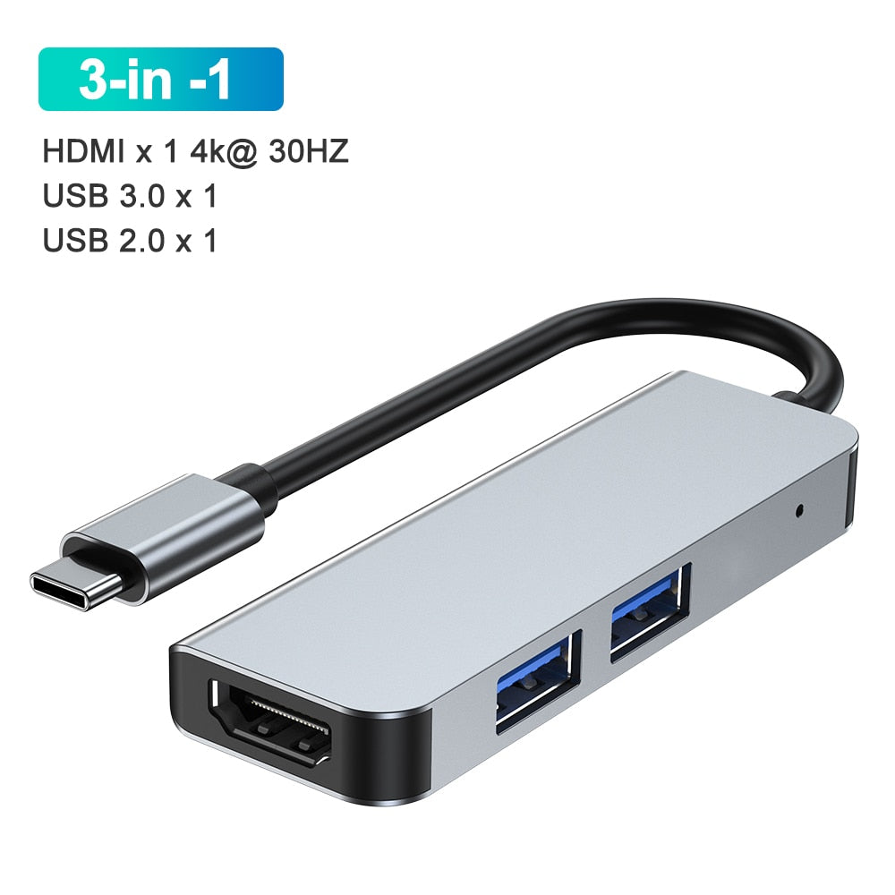 محطة إرساء Usb c Usb Hub 3 0 Type C إلى Multi Usbc 3.0 Splitter Otg Hdmi RJ45 Micro Sd قارئ البطاقات محطة قاعدة لأجهزة الكمبيوتر المحمول