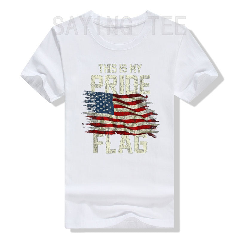 This Is My Pride Flag USA American 4th of July Patriotic T-Shirt Women's Men's Fashion Memorial Independence Day Clothes Gifts