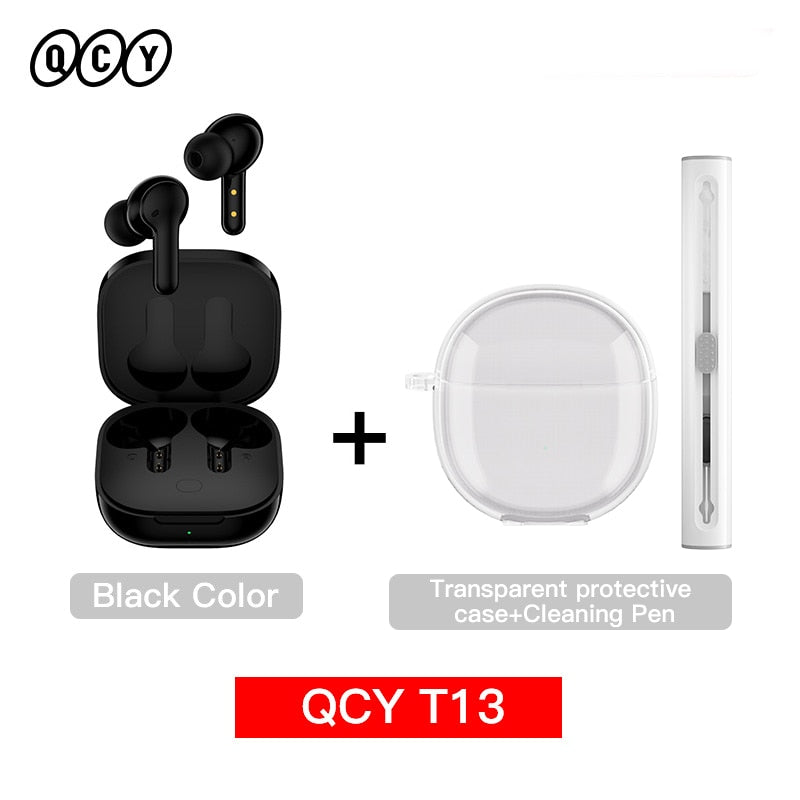 QCY T13 Bluetooth Headphone V5.1 Wireless TWS Earphone Touch Control Earbuds 4 Microphones ENC HD Call Headset Customizing APP