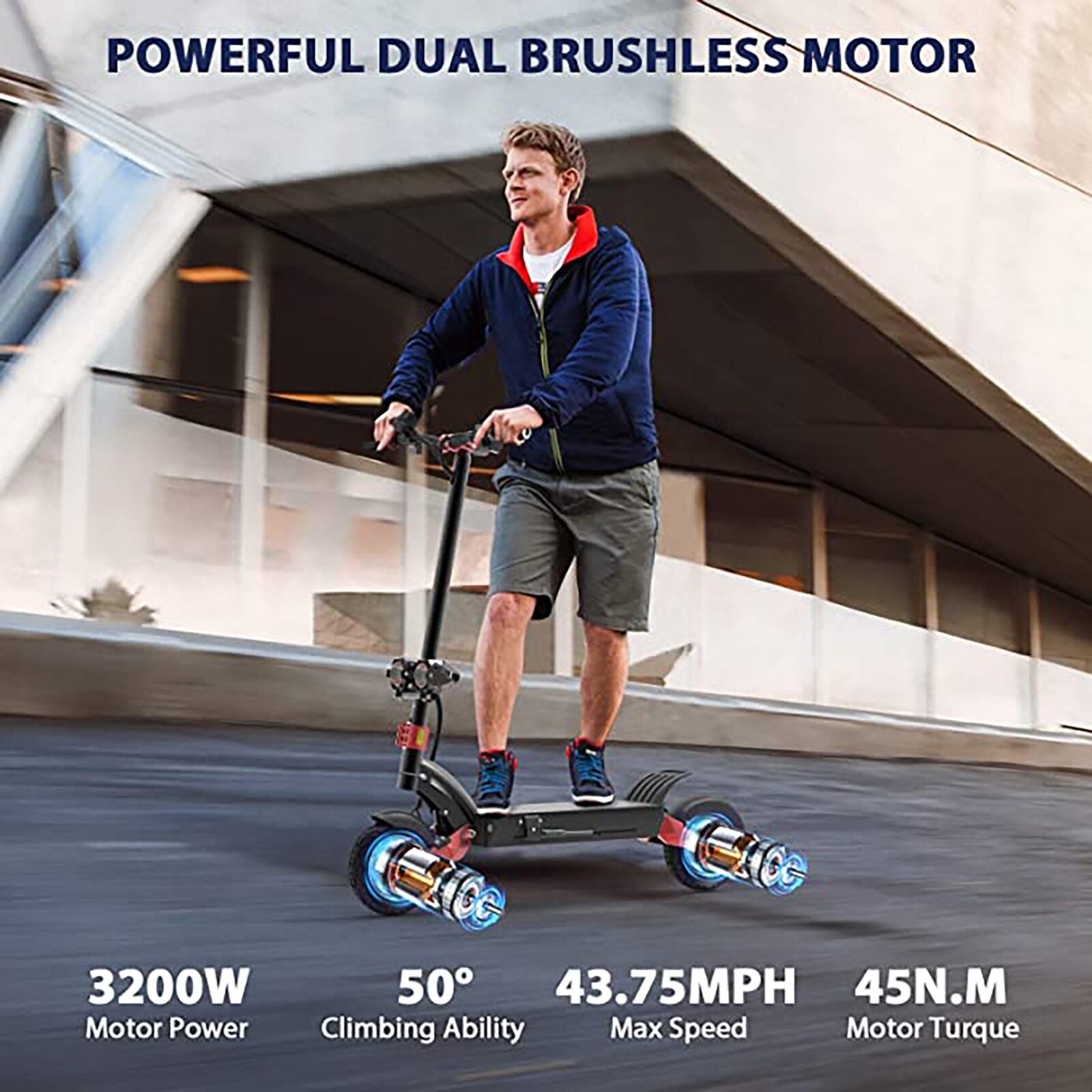 SONGZO Electric Scooter 3200w 10 Inch Off-Road E-Scooter 65km/H Adult Electric Scooter With 60v 21ah