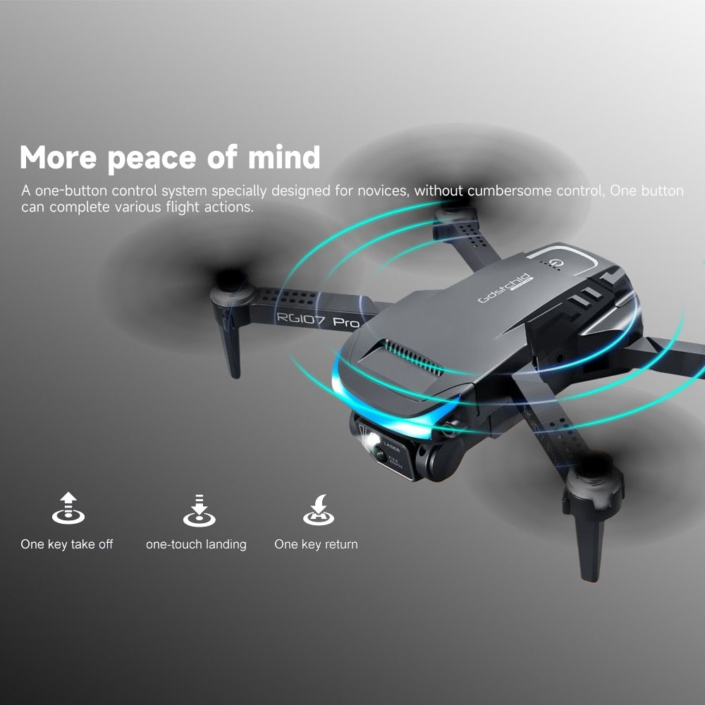 2023 HOT RG107 Pro Mini Drone 4K ESC Three-sided Obstacle avoidance Professional Dual HD Camera FPV Dron Foldable Quadcopter Toy