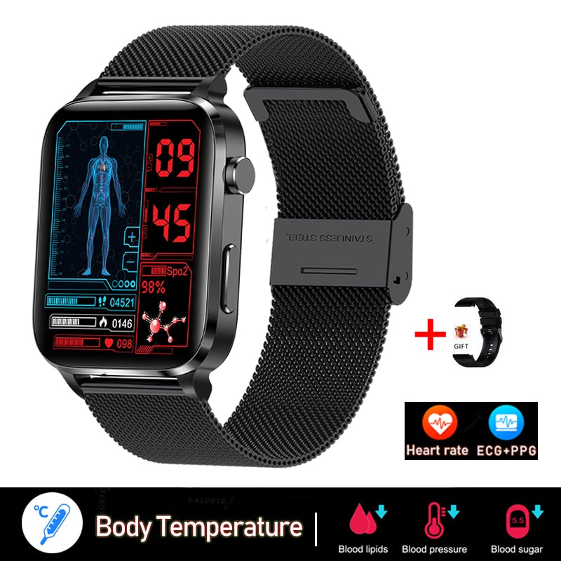 2023 New Smartwatch Blood Sugar Blood lipids Blood Pressure Body Temperature Health Monitoring Smart Watch for Men Women Clock