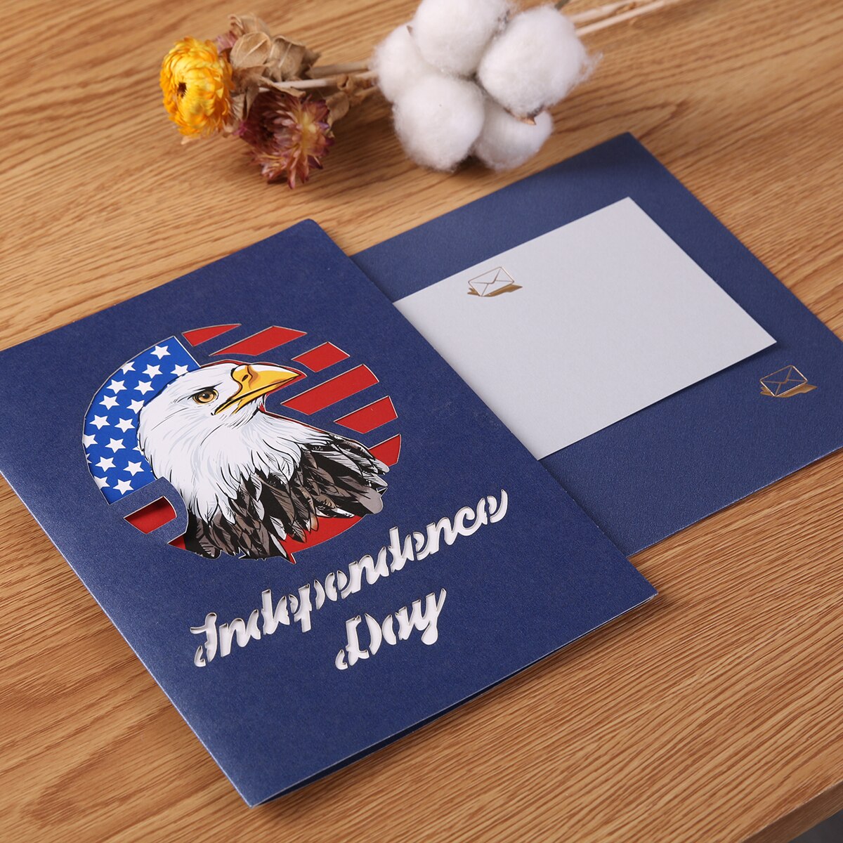 3D USA Eagle Pop Up Card for For Memorial Day, Independence Day, Veterans Day Greeting Cards