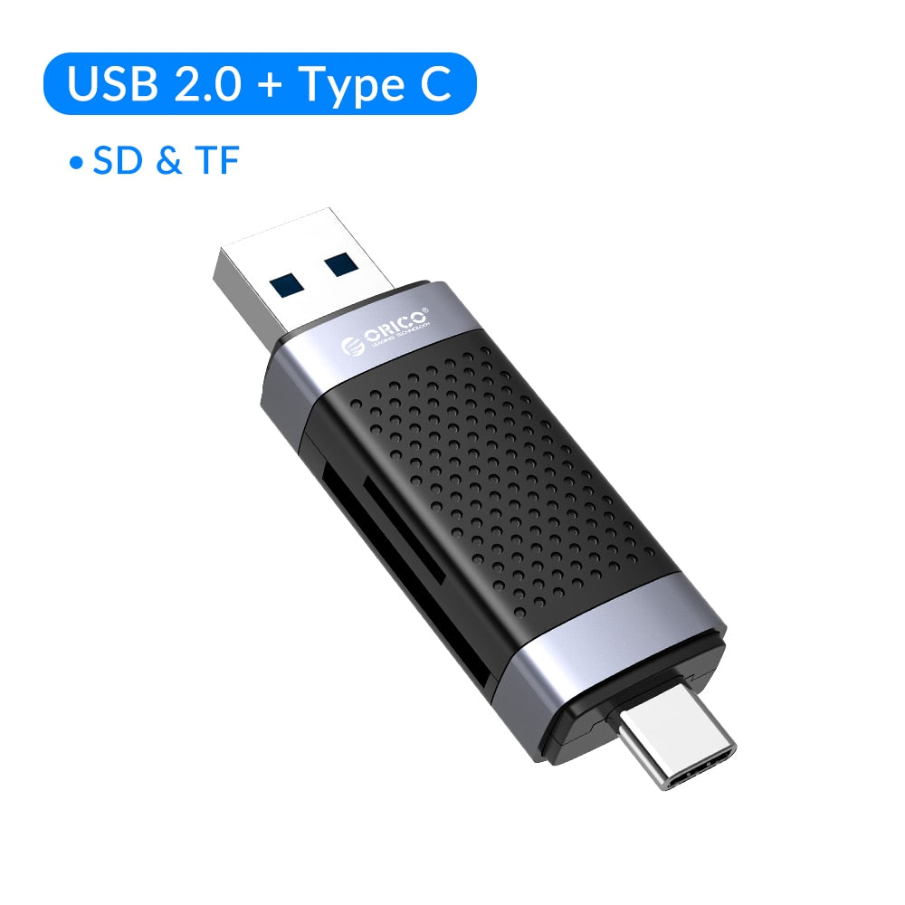 ORICO USB 3.0 قارئ بطاقات فلاش بطاقة الذاكرة الذكية 2 فتحات ل TF SD مايكرو SD بطاقة محول ملحقات الكمبيوتر المحمول الكمبيوتر ماك بوك لينكس