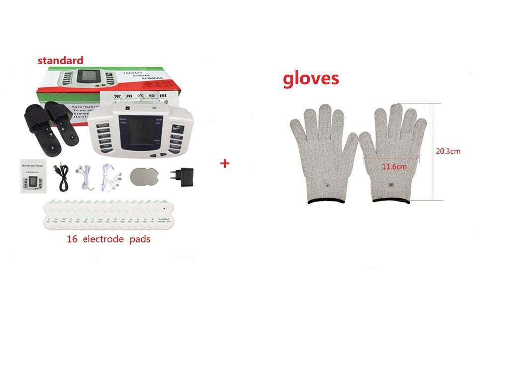 JR309A جهاز تدليك كهربائي لكامل الجسم للاسترخاء في علاج العضلات، الوخز بالإبر بعشرات النبض مع شبشب علاجي + 16 وسادة + حياكة